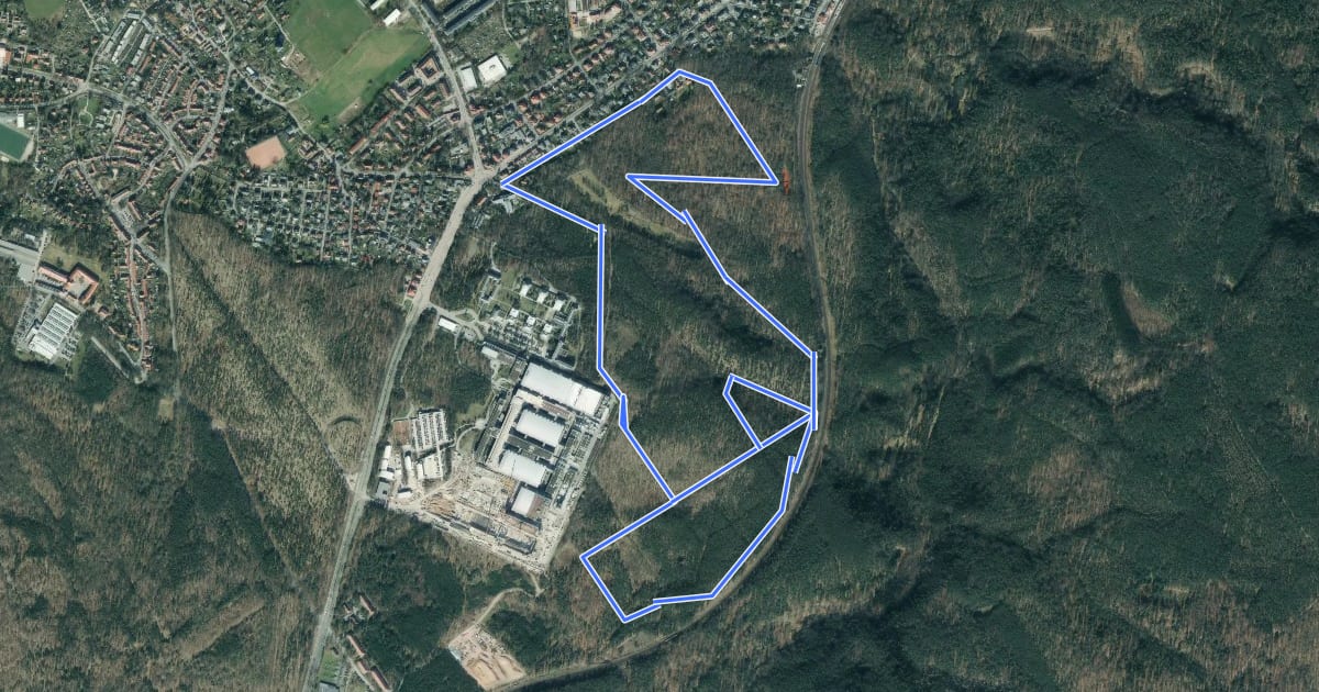 Маршрут Dresdner Heide, Lehrpfad Kretschelgrund на спутниковом снимке