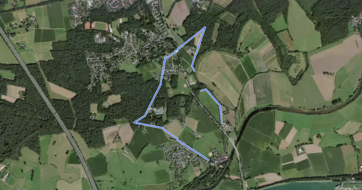 Маршрут Drevenack Waldsportplatz Rundweg A7 на спутниковом снимке