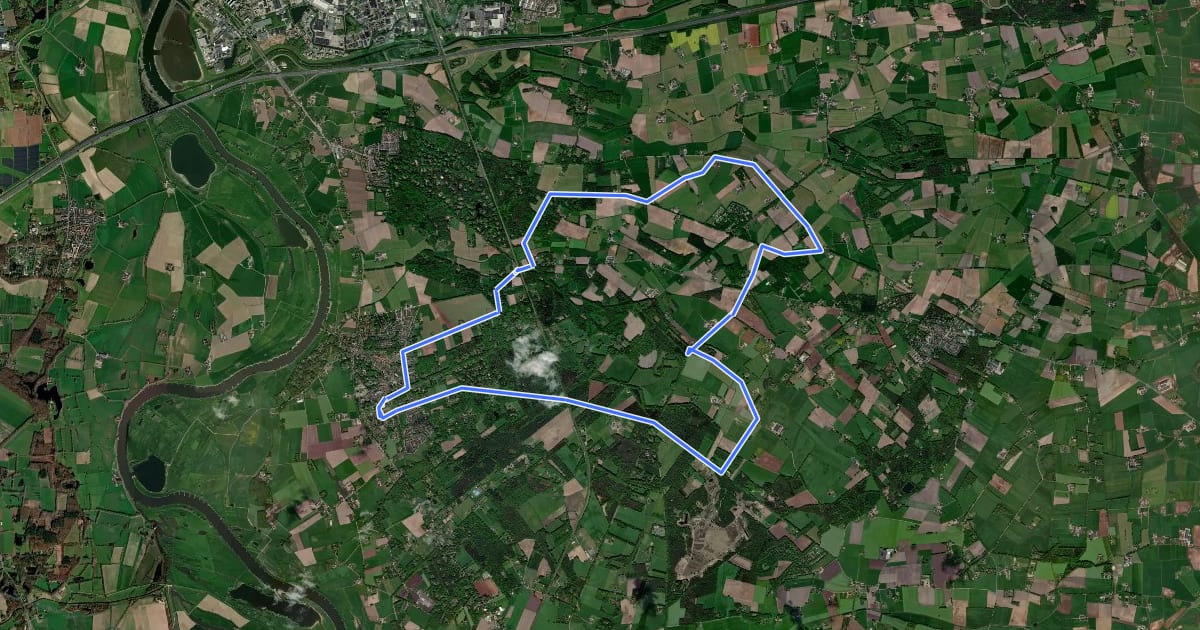 Маршрут Drie Kieftenroute на спутниковом снимке