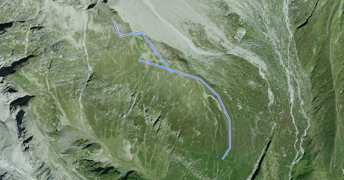 Маршрут Driesthütte - Fusshorn-Biwak на спутниковом снимке