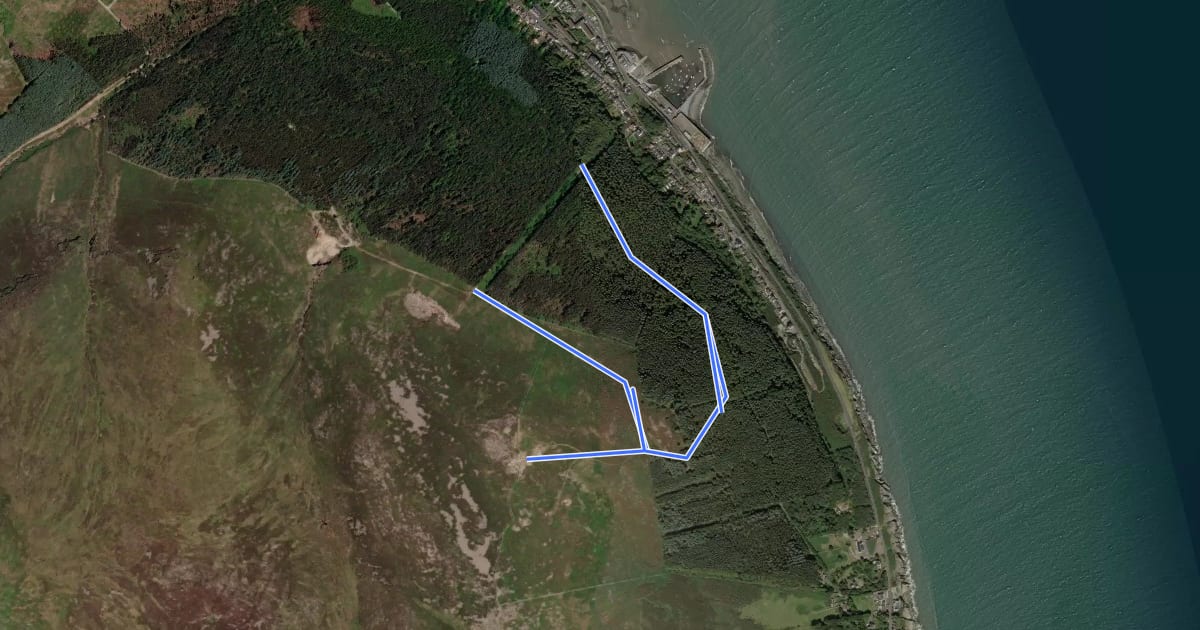 Маршрут Drinneevar Loop на спутниковом снимке