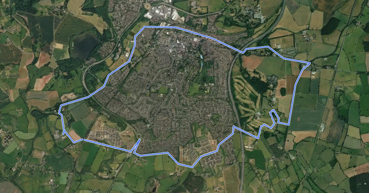 Маршрут Droitwich Spa Diamond Jubilee Walk на спутниковом снимке