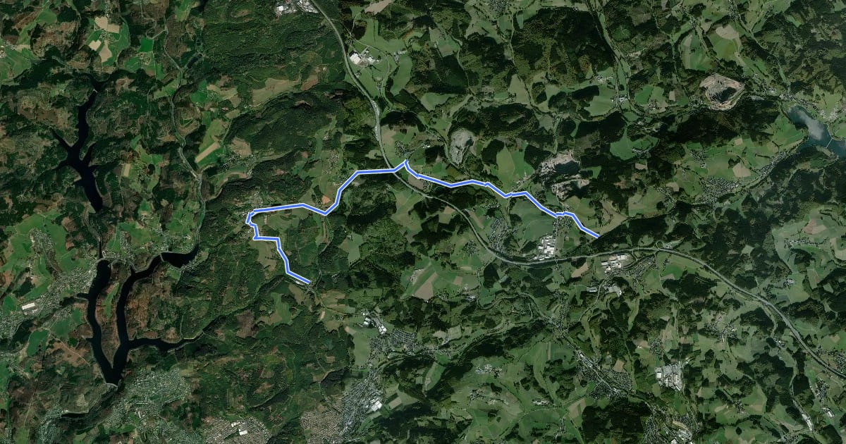 Маршрут Drolshagen (01) - Bergneustadt (28) на спутниковом снимке