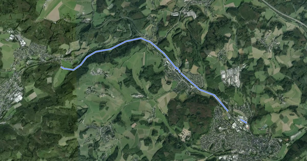 Маршрут Drolshagen (02) - Bergneustadt-Pernze (36) на спутниковом снимке