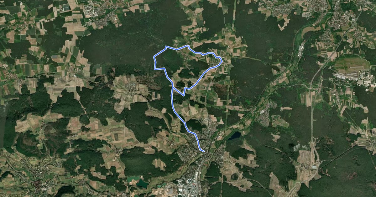 Маршрут Druidenweg Georgensgmünd на спутниковом снимке