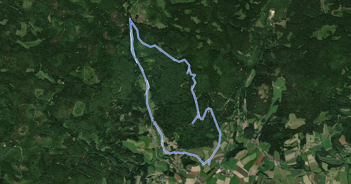 Маршрут Druidenweg - Ysperklamm на спутниковом снимке