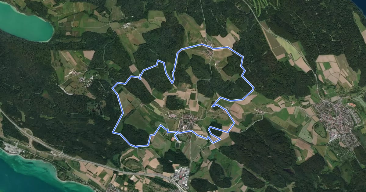 Маршрут Drumlin-Runde, Allensbacher Naturkino на спутниковом снимке