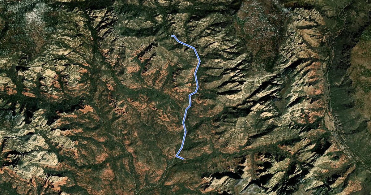 Маршрут Dry Creek #52 на спутниковом снимке