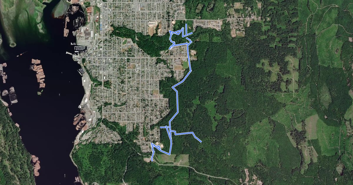 Маршрут Dry Creek Ship Creek Trail на спутниковом снимке