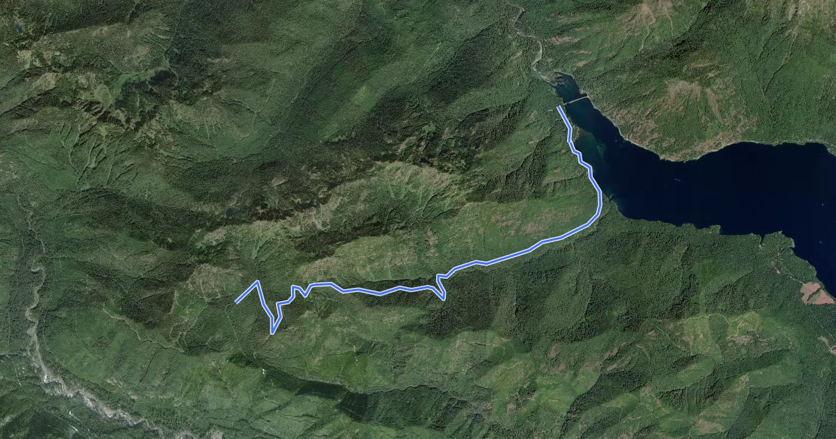 Маршрут Dry Creek Trail #872 на спутниковом снимке