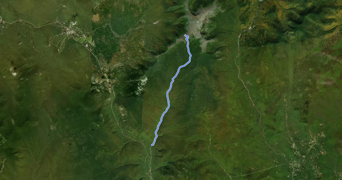 Маршрут Dry River Trail на спутниковом снимке