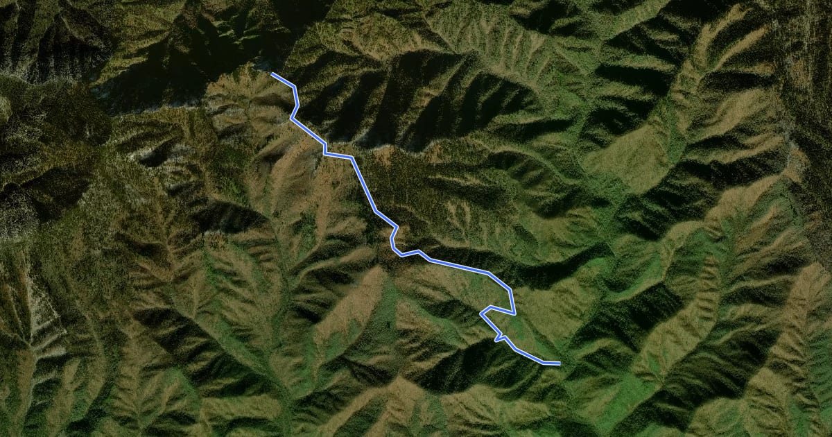 Маршрут Dry Sluice Gap Trail на спутниковом снимке