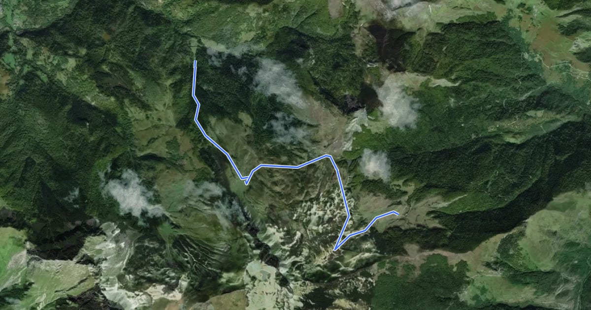Маршрут du Barca à la Cabane d'Arriutort asp106 на спутниковом снимке