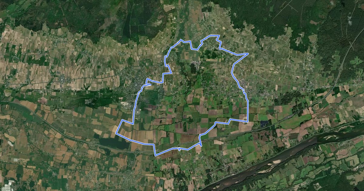 Маршрут Du Changeon au Lane - Bourgueil - Benais - Restigné на спутниковом снимке