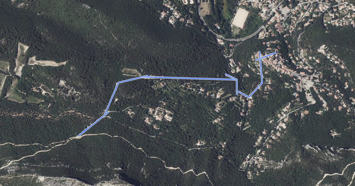 Маршрут Du parking du Col Saint-Anne à Mimet на спутниковом снимке