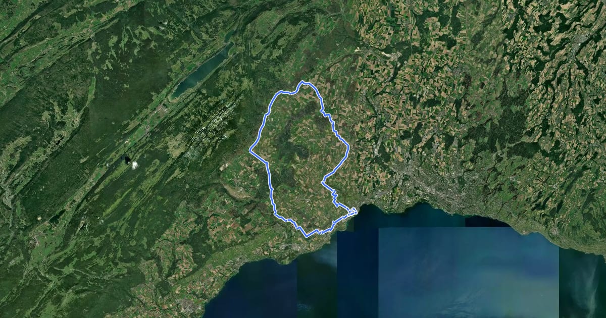 Маршрут Du pied du Jura au Léman на спутниковом снимке