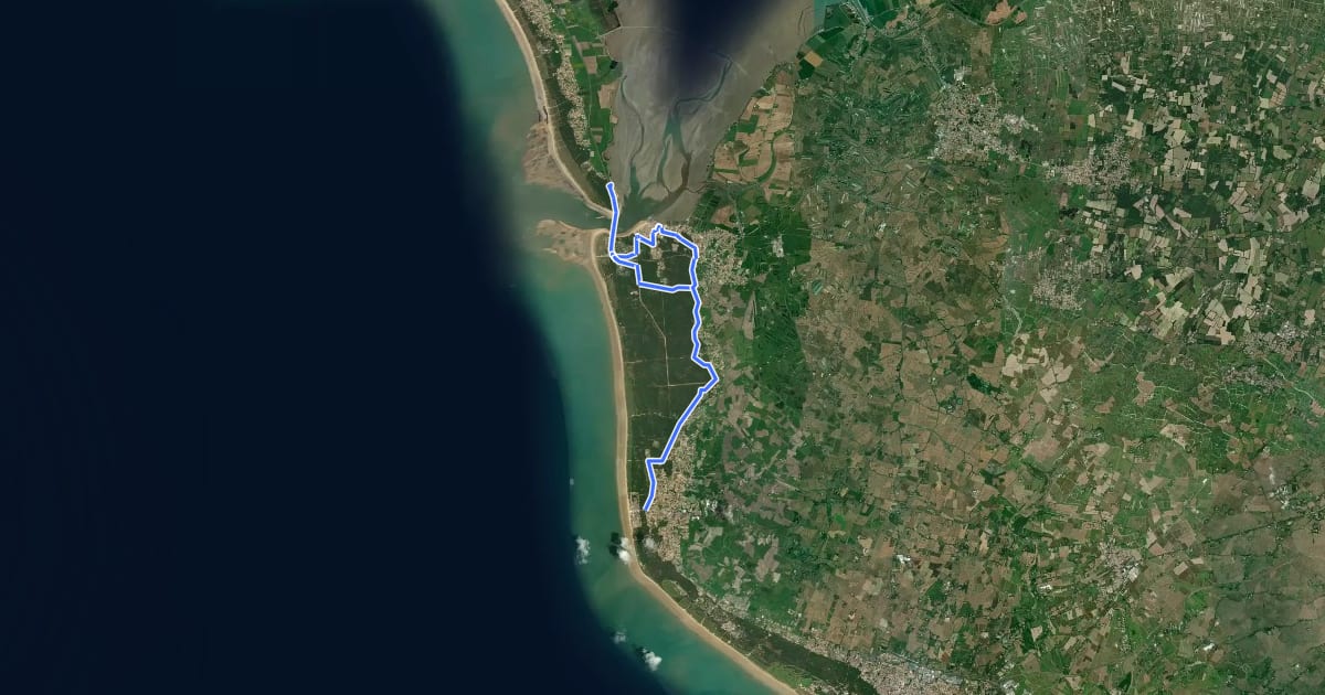 Маршрут Du pont de Noirmoutier à Notre-Dame-de-Monts на спутниковом снимке