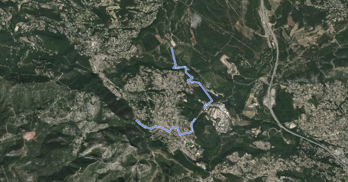 Маршрут Du poteau ET 02 au poteau ET 30 на спутниковом снимке