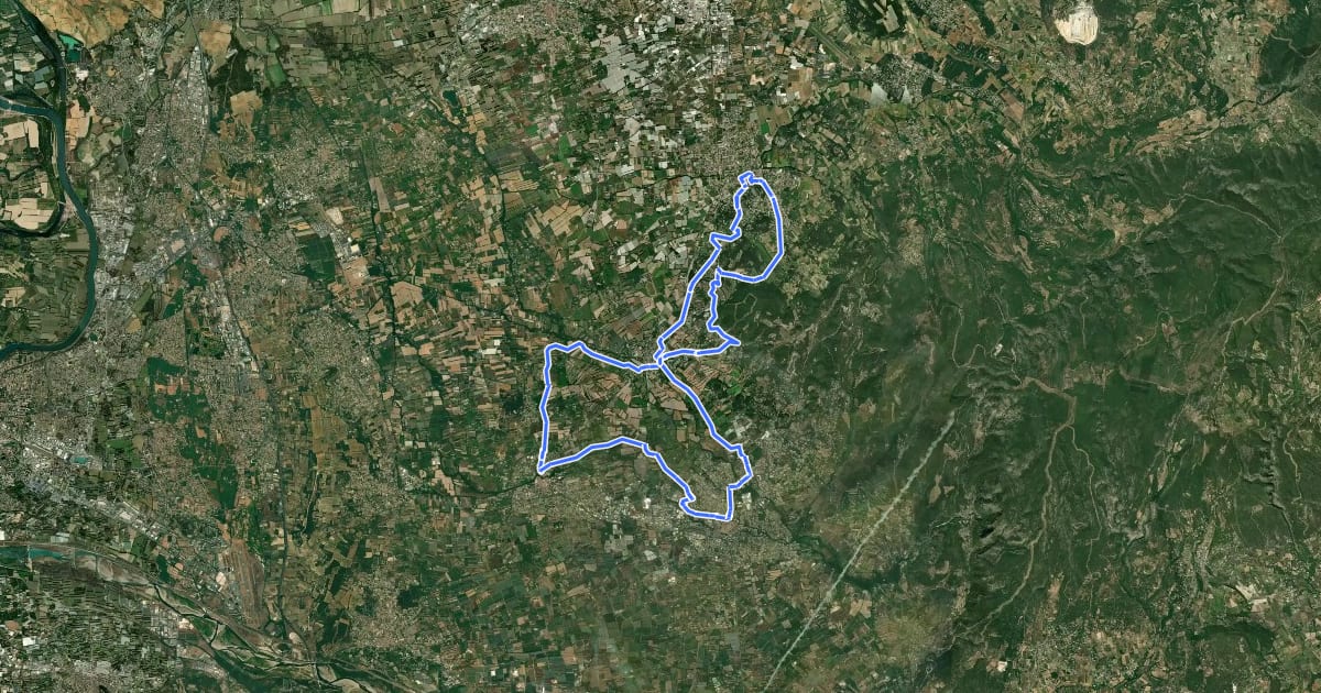 Маршрут Du Ventoux à L'Isle-sur-la-Sorgue на спутниковом снимке
