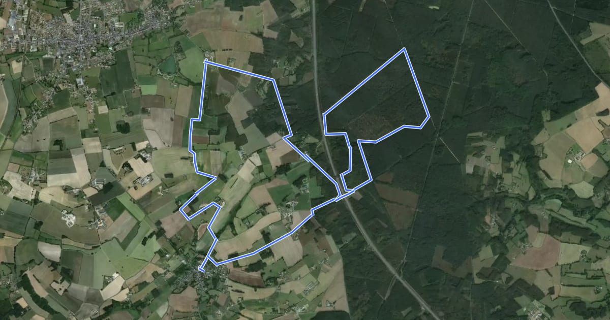 Маршрут Du village à la forêt на спутниковом снимке