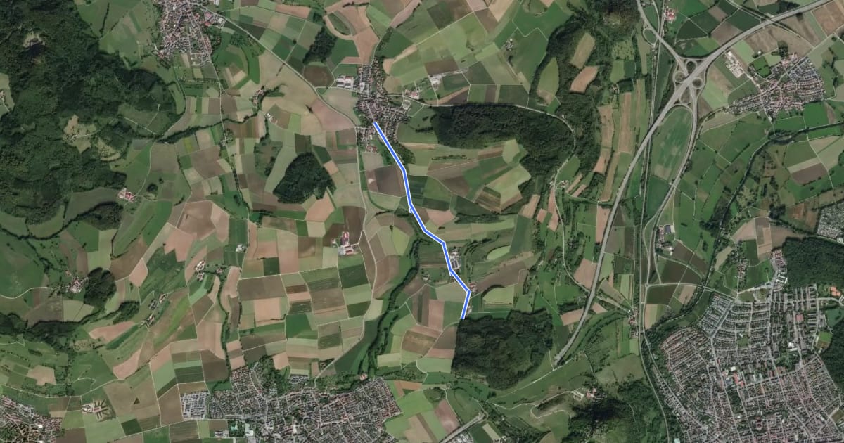 Маршрут Duchtlingen Hegaustraße - Staufen на спутниковом снимке
