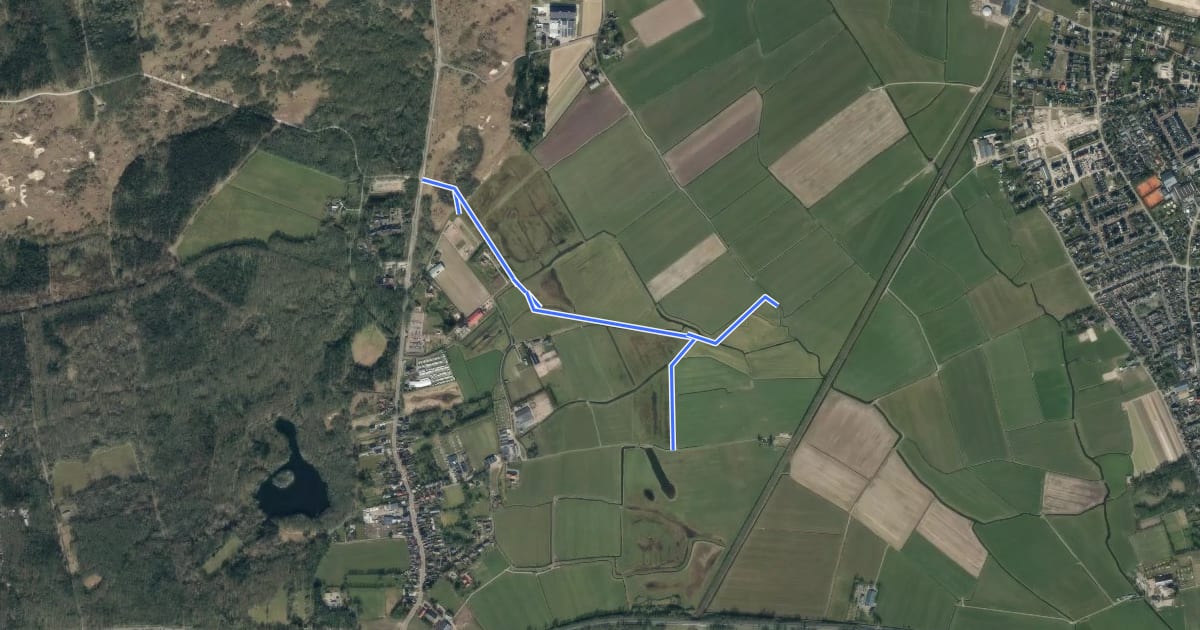 Маршрут Duinpolder route rood на спутниковом снимке