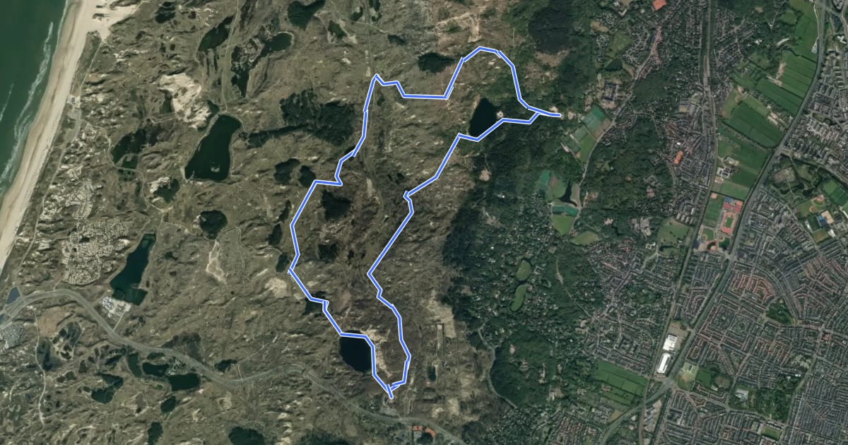 Маршрут Duinruggenroute на спутниковом снимке