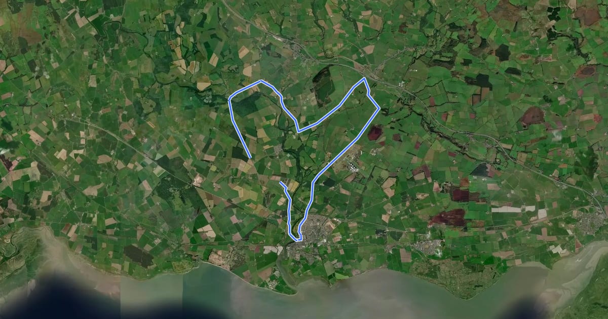 Маршрут Dumfries and Galloway Cycle Route 11 на спутниковом снимке