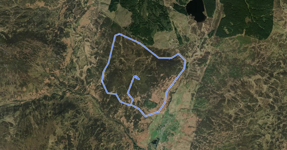 Маршрут Dun Coillich Green на спутниковом снимке