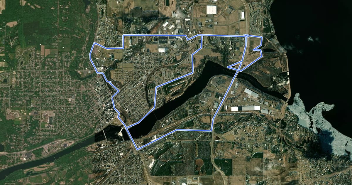 Маршрут Duncan Creek Trail на спутниковом снимке