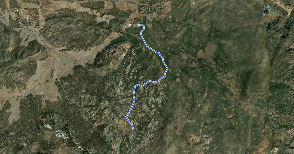 Маршрут Duncan Spring Trail на спутниковом снимке