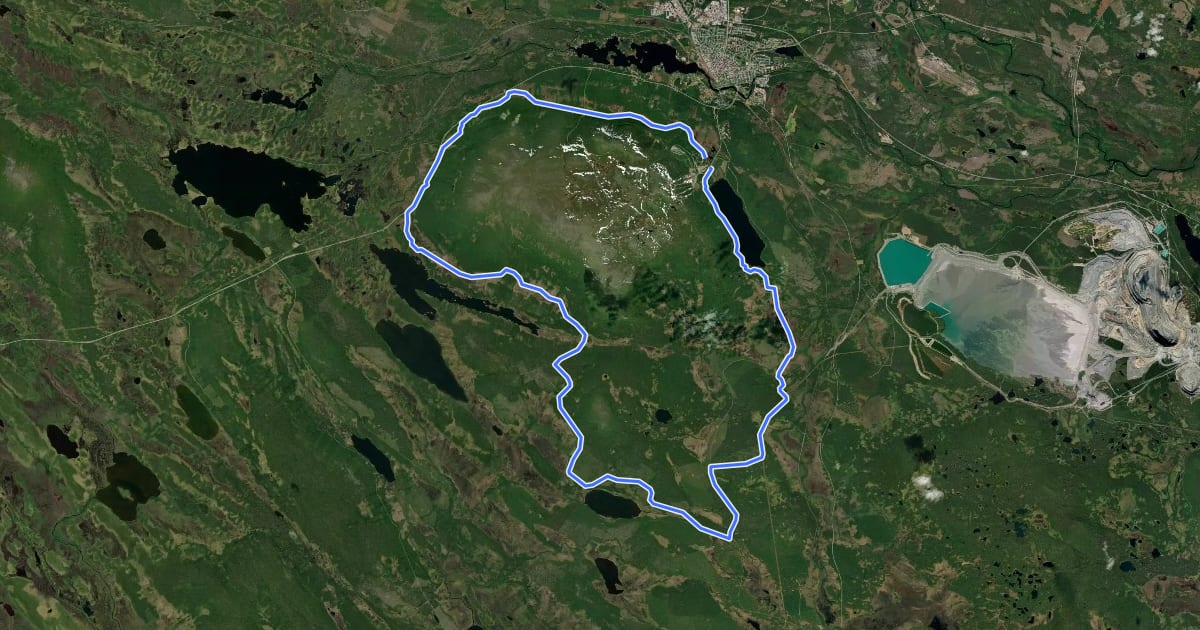 Маршрут Dundret Runt 50km на спутниковом снимке