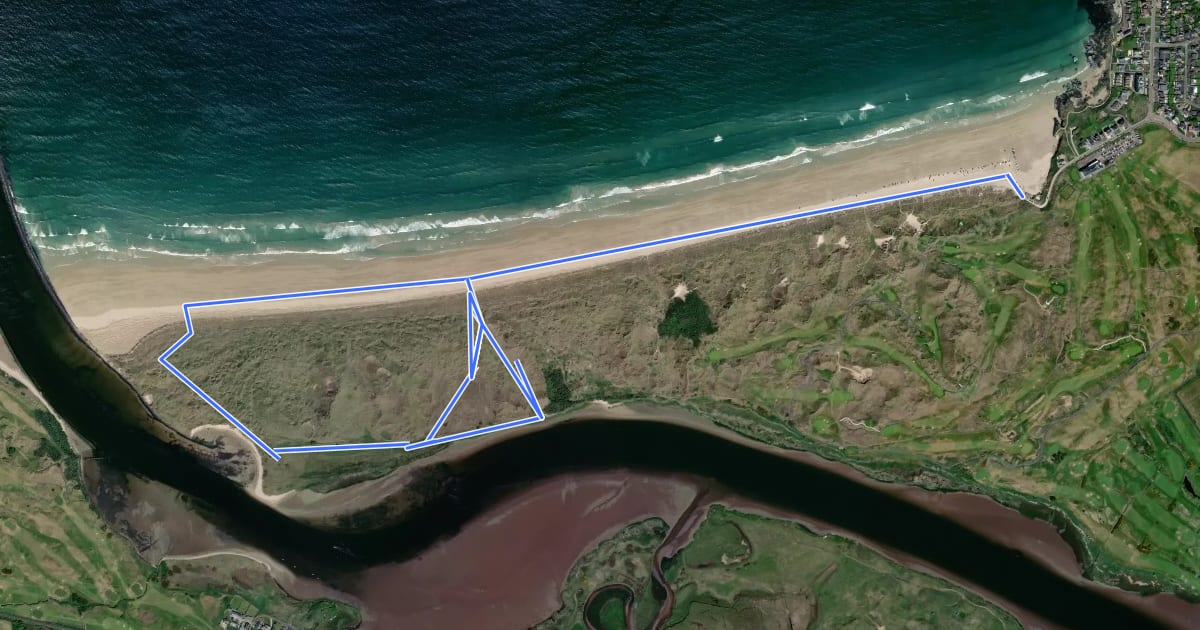 Маршрут Dune and Estuary Walk, Portstewart Strand на спутниковом снимке