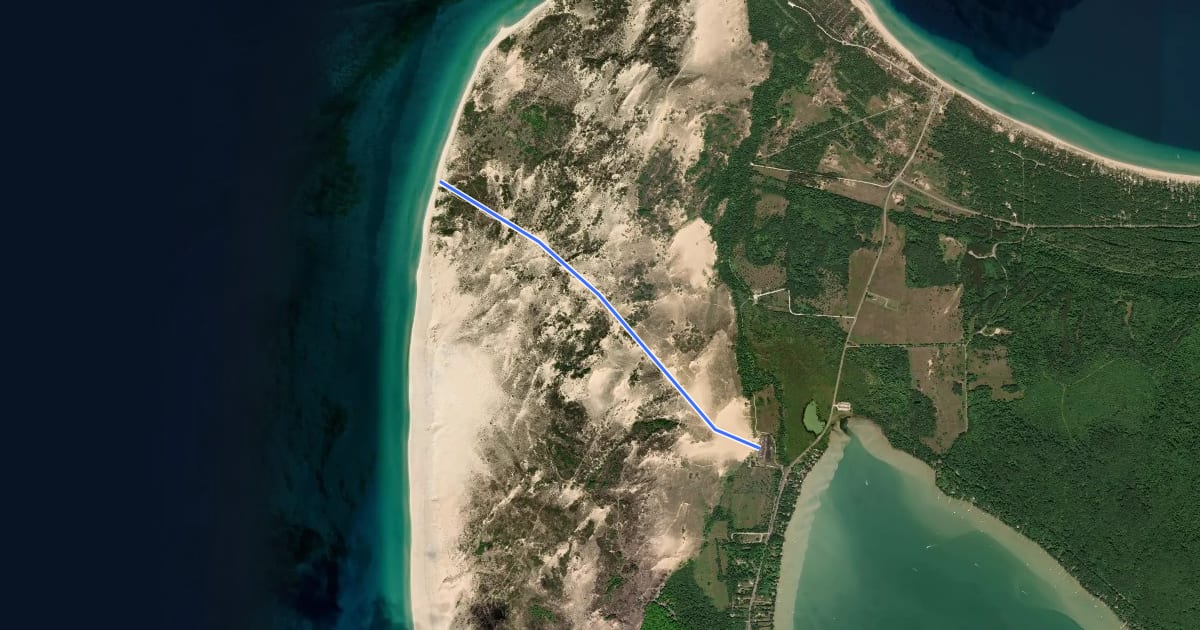 Маршрут Dune Trail на спутниковом снимке