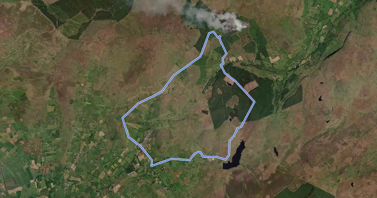Маршрут Dungonnell Way на спутниковом снимке
