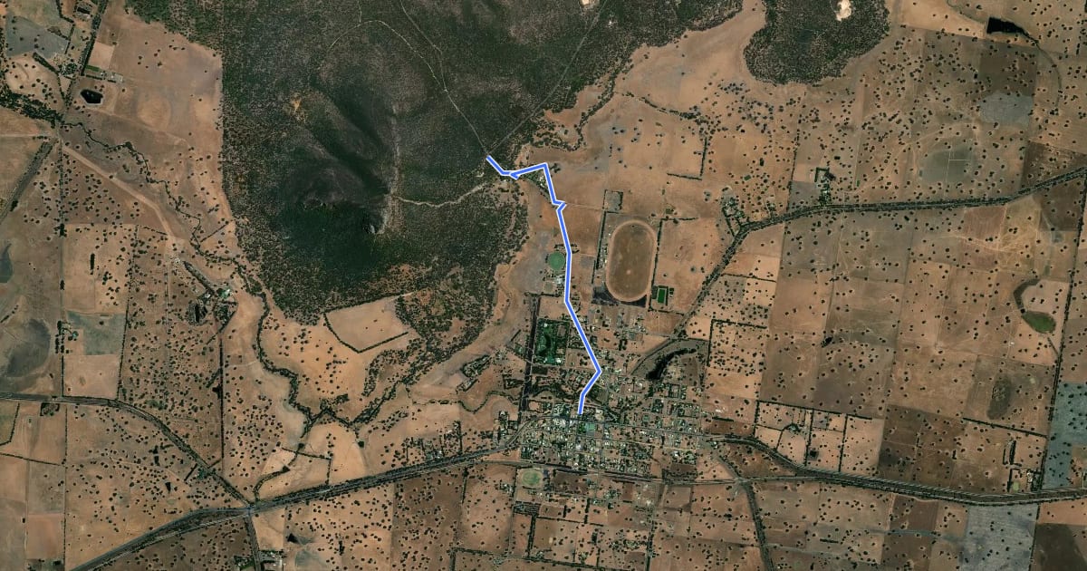 Маршрут Dunkeld to Mount Sturgeon Discovery Trail на спутниковом снимке