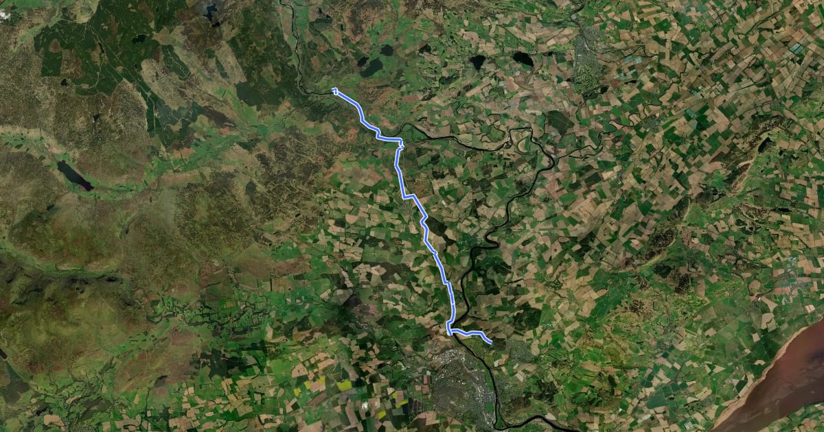 Маршрут Dunkeld to Scone на спутниковом снимке