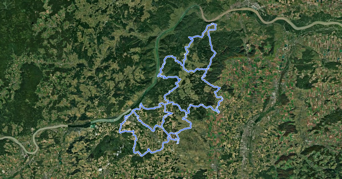 Маршрут Dunkelsteinerwald-Runde на спутниковом снимке