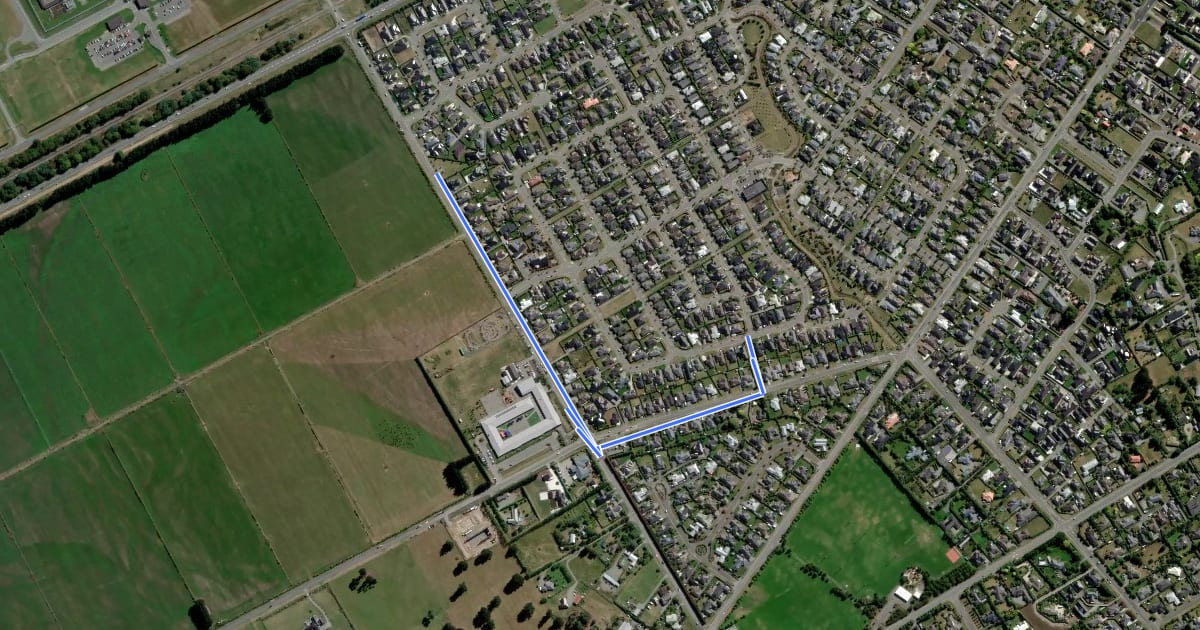 Маршрут Dunns Crossing Shared Path на спутниковом снимке