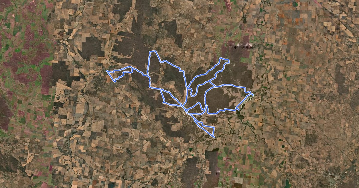 Маршрут Dunolly Cycle Tracks на спутниковом снимке