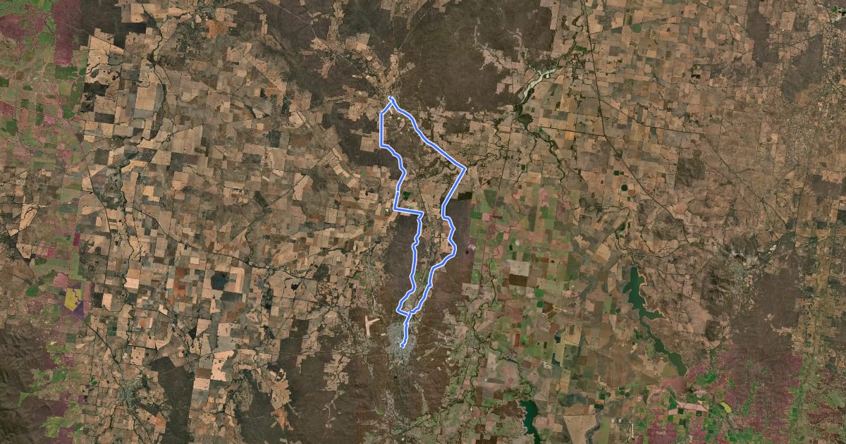 Маршрут Dunolly - Havelock Gold Rush Cycle Trail на спутниковом снимке