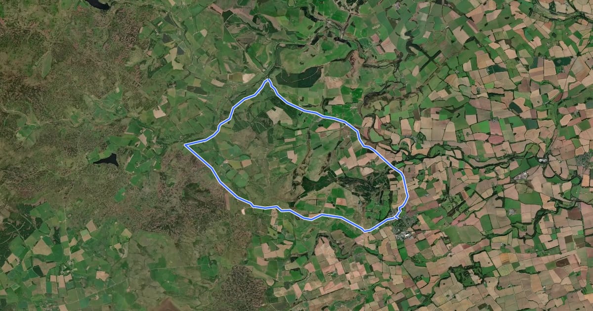 Маршрут Duns Green Route на спутниковом снимке
