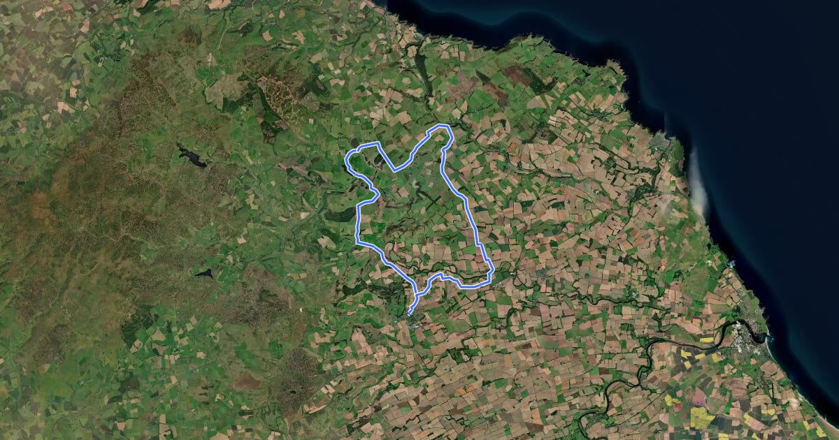 Маршрут Duns Red Route на спутниковом снимке