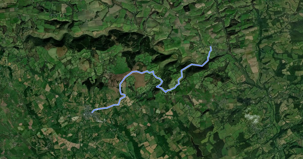 Маршрут Dunsford to Moretonhampstead Trail на спутниковом снимке