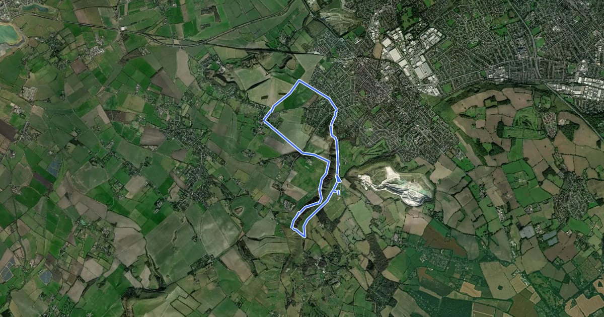Маршрут Dunstable Downs Countryside Walk, Dunstable Downs and Whipsnade Estate на спутниковом снимке