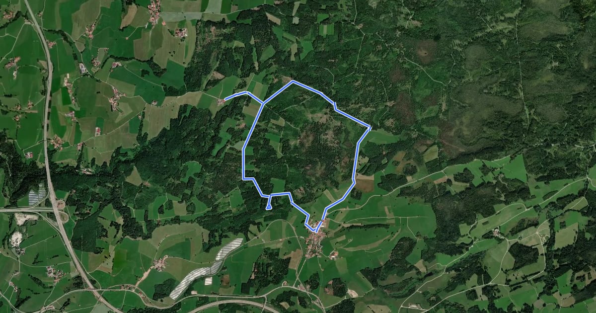Маршрут Durach: Bauernfliehburg-Runde на спутниковом снимке