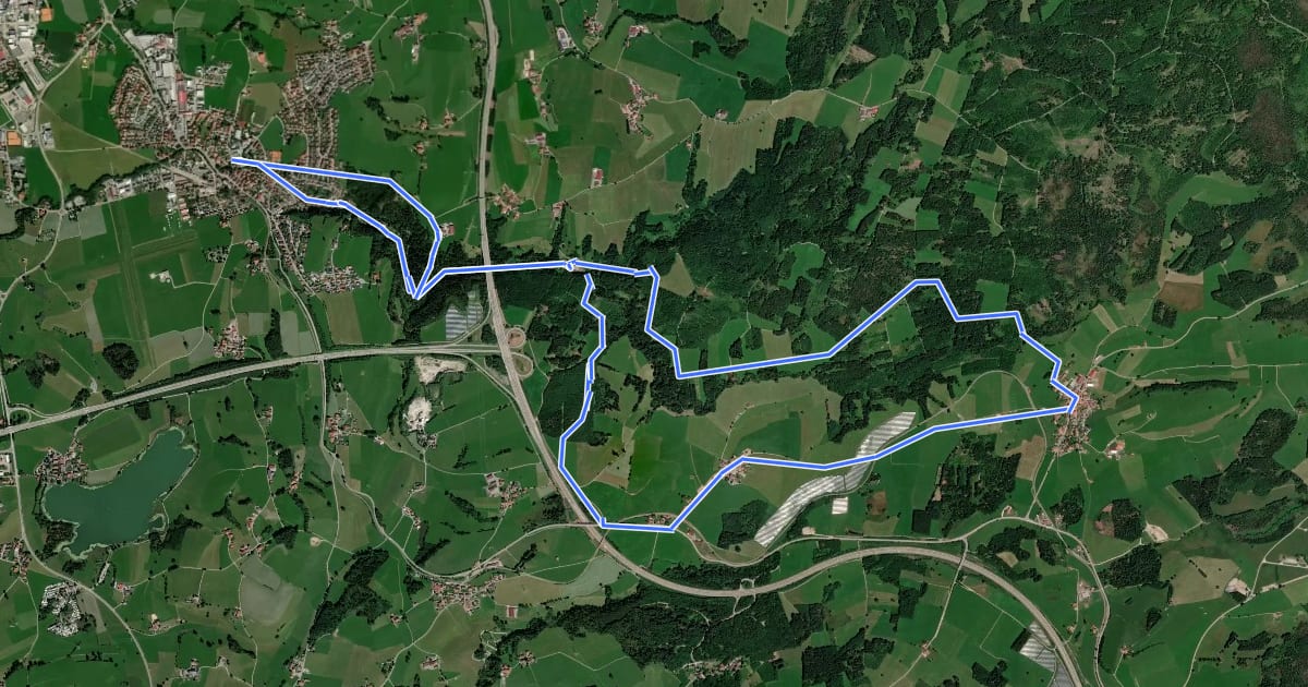 Маршрут Durach: Bodelsberg-Runde на спутниковом снимке
