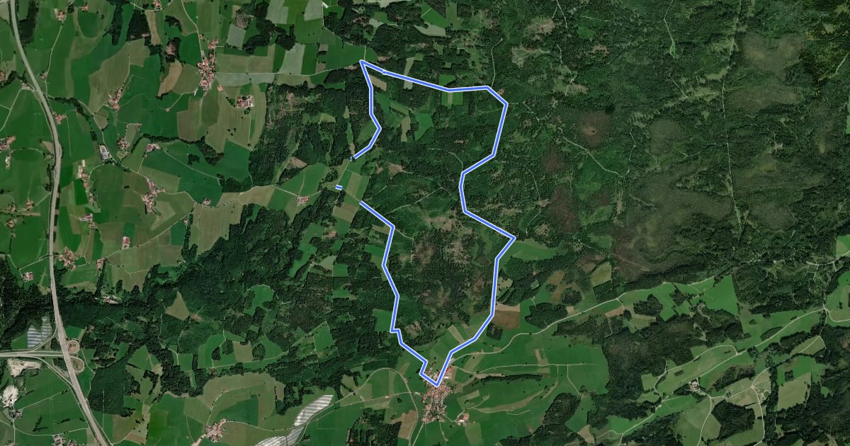 Маршрут Durach: Findlingsweg на спутниковом снимке