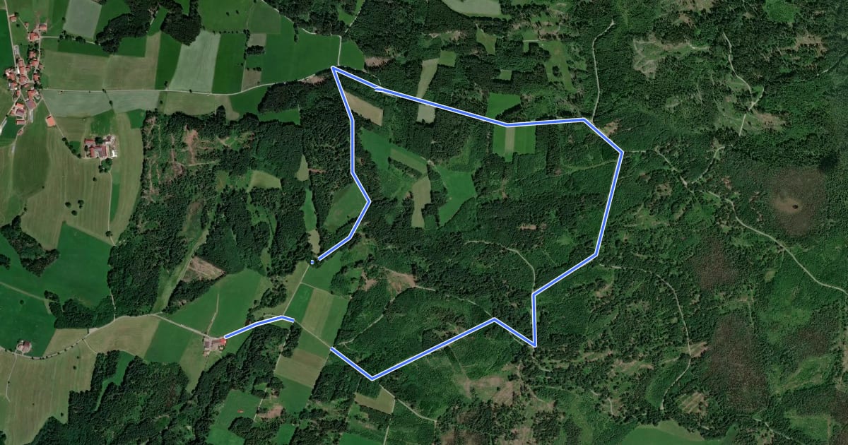 Маршрут Durach: Geotopweg Dengelstein на спутниковом снимке