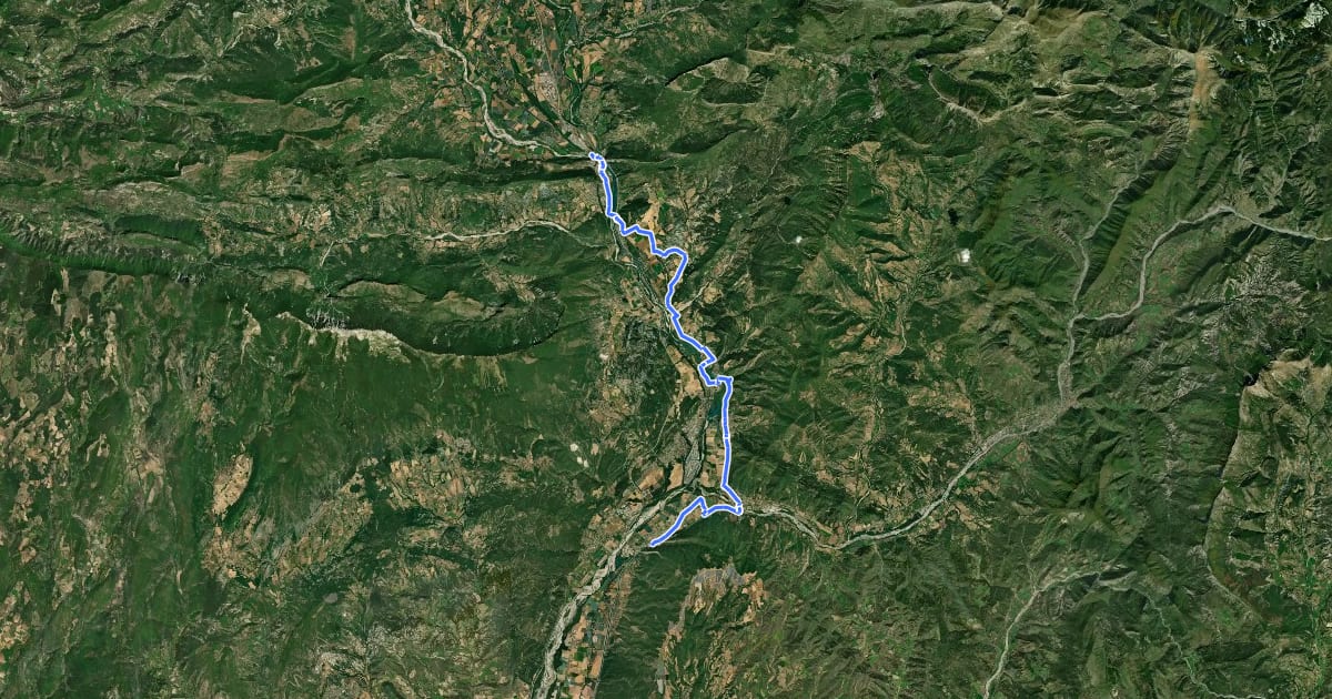 Маршрут Durance à Vélo, Sisteron-Les Mées на спутниковом снимке